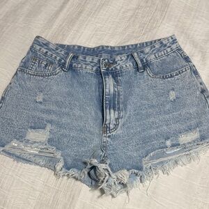 Amazon Light Blue Women's Frayed Jean Shorts